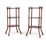 A PAIR OF FRENCH FRUITWOOD ETAGERES