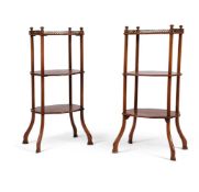 A PAIR OF FRENCH FRUITWOOD ETAGERES