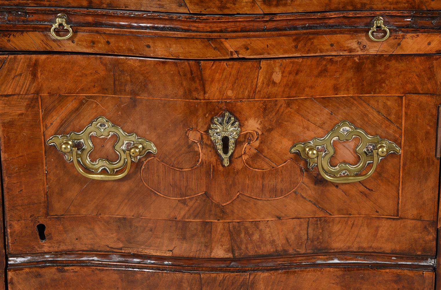 A WALNUT SERPENTINE CHEST OR COMMODE - Image 2 of 5