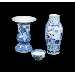 A CHINESE BLUE AND WHITE GU VASE