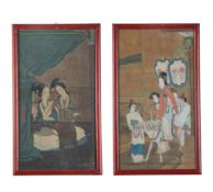 TWO CHINESE SILK PAINTINGS
