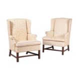 A PAIR OF MAHOGANY ARMCHAIRS IN GEORGE III STYLE