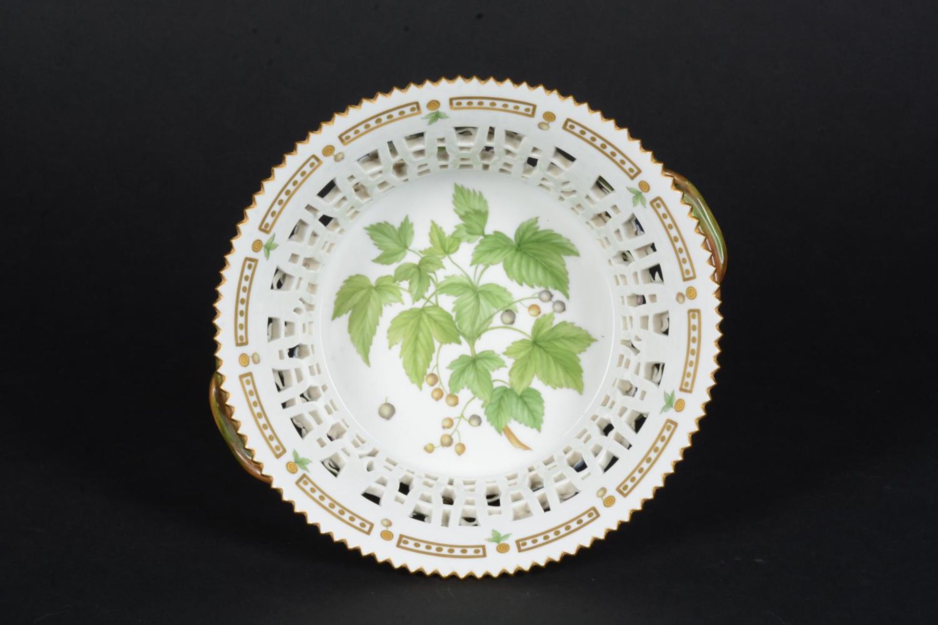 A MODERN ROYAL COPENHAGEN FLORA DANICA PIERCED CIRCULAR TWO-HANDLED BASKET - Image 2 of 3