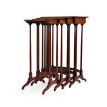 A SET OF MAHOGANY QUARTETTO TABLE