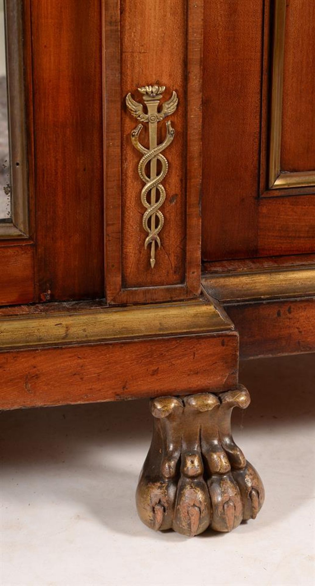 A FRENCH MAHOGANY AND GILT METAL MOUNTED WARDROBE IN EMPIRE STYLE - Image 2 of 7