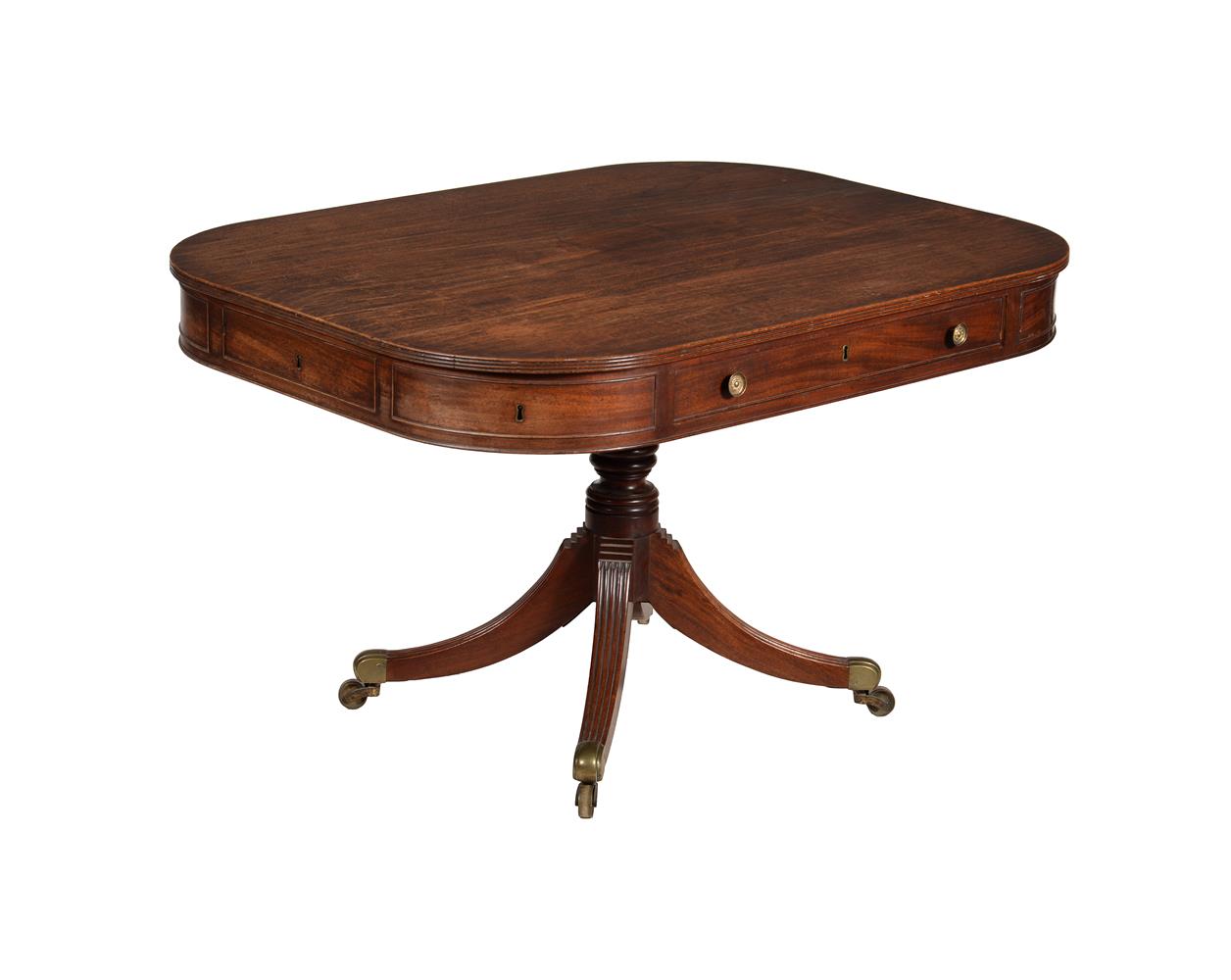 A REGENCY MAHOGANY LIBRARY TABLE