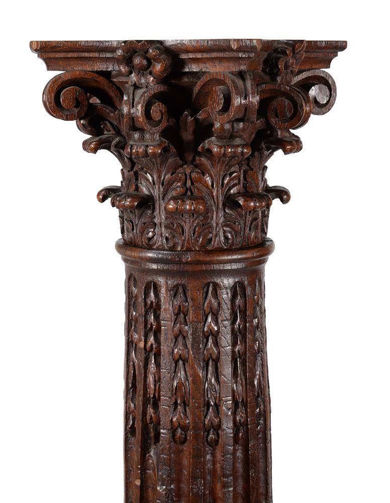 A CARVED OAK COLUMN, IN THE CORINTHIAN ORDER - Image 2 of 3