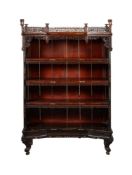 A CHINESE HARDWOOD AND INLAID BOOKCASE