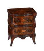 A CONTINENTAL WALNUT MODEL OF A CHEST OF DRAWERS