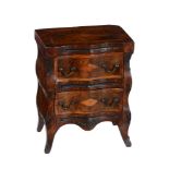 A CONTINENTAL WALNUT MODEL OF A CHEST OF DRAWERS