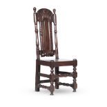 A WILLIAM & MARY CARVED OAK SIDE CHAIR