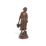 AFTER AUGUSTE MOREAU (1855-1919), A BRONZE MODEL OF 'COSETTE'