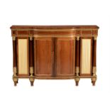 Y A ROSEWOOD AND PARCEL GILT SIDE CABINET IN REGENCY STYLE