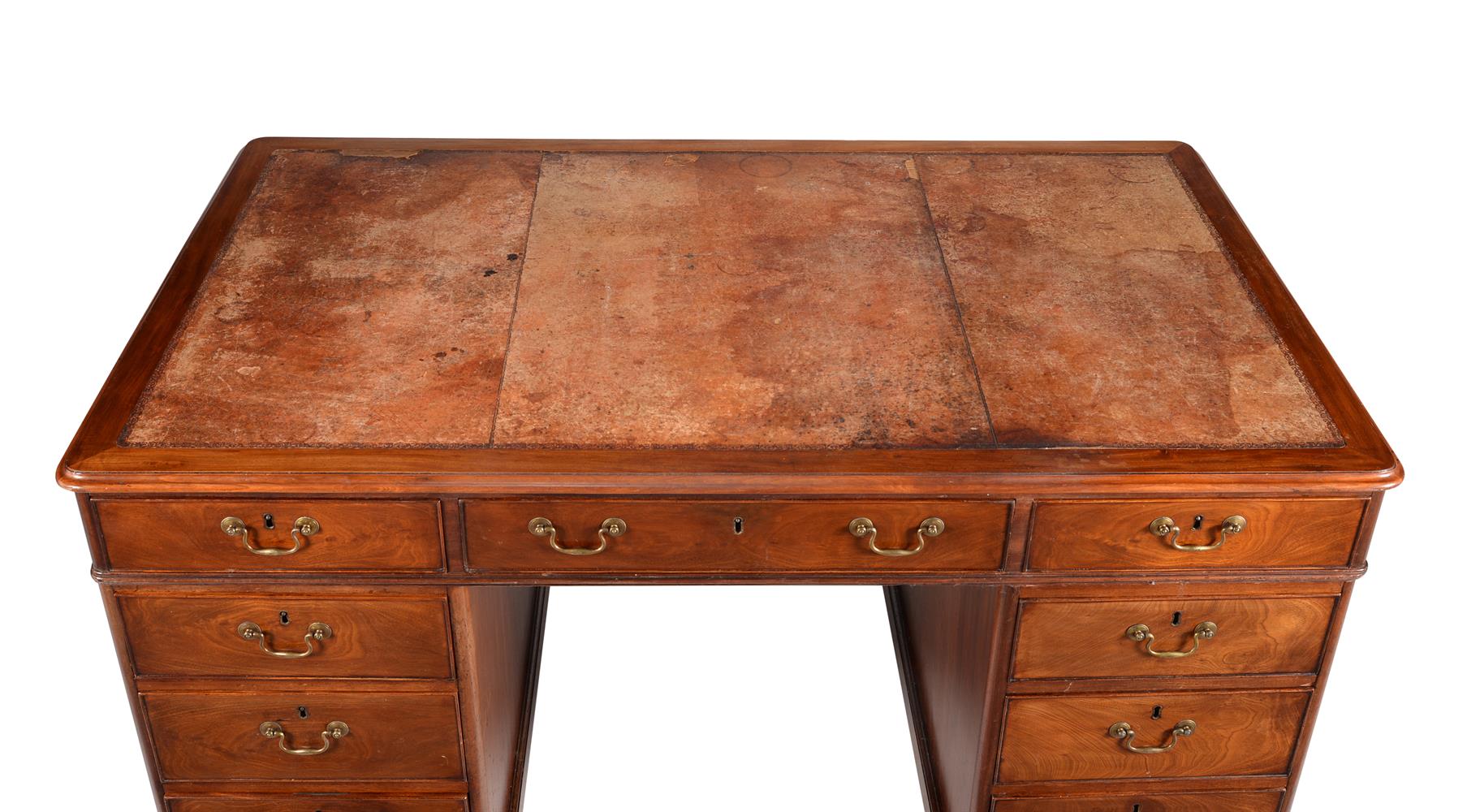 A VICTORIAN MAHOGANY PARTNER'S DESK IN GEORGE III STYLE - Image 3 of 4
