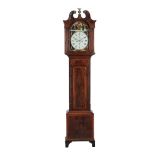 A MAHOGANY AND SATINWOOD BANDED LONGCASE CLOCK