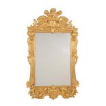 A CONTINENTAL GILTWOOD WALL MIRROR