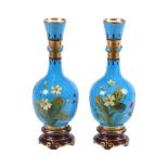 CHRISTOPHER DRESSER FOR MINTONA PAIR OF AESTHETIC MOVEMENT SLENDER FLOWER VASES