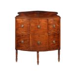 A GEORGE III MAHOGANY BOWFRONT CORNER CABINET