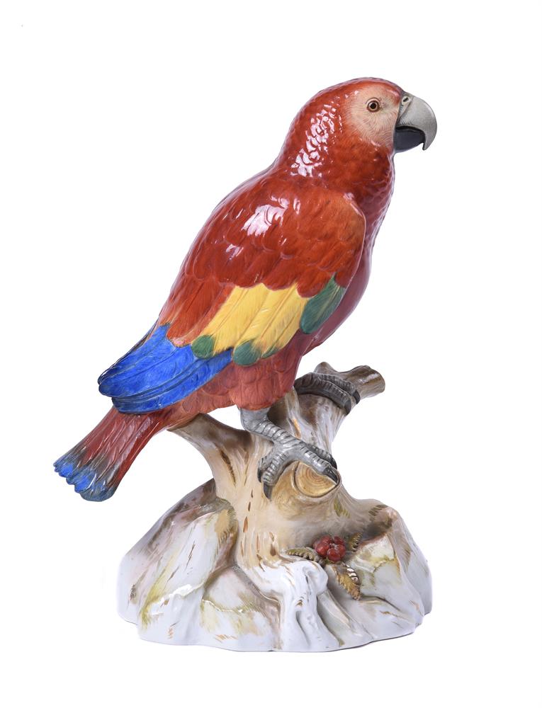 A MEISSEN MODEL OF A PARROT