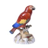 A MEISSEN MODEL OF A PARROT