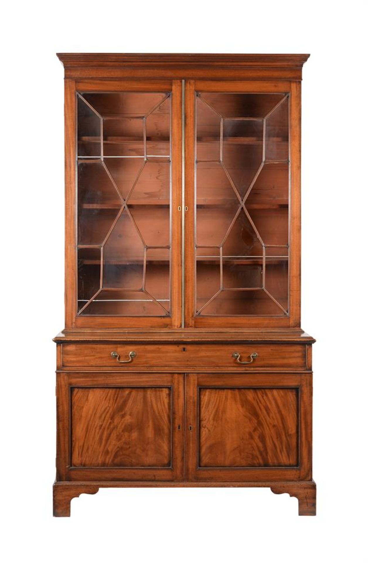 A GEORGE III MAHOGANY AND GLAZED BOOKCASE CABINET