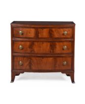 Y A MAHOGANY AND TULIPWOOD BANDED CHEST OF DRAWERS