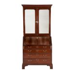 Y A GEORGE III MAHOGANY BUREAU BOOKCASE