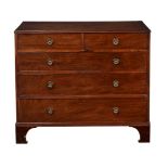 A MAHOGANY CHEST OF DRAWERS