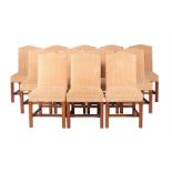 A SET OF TWELVE MAHOGANY AND UPHOLSTERED DINING CHAIRS IN GEORGE III STYLE
