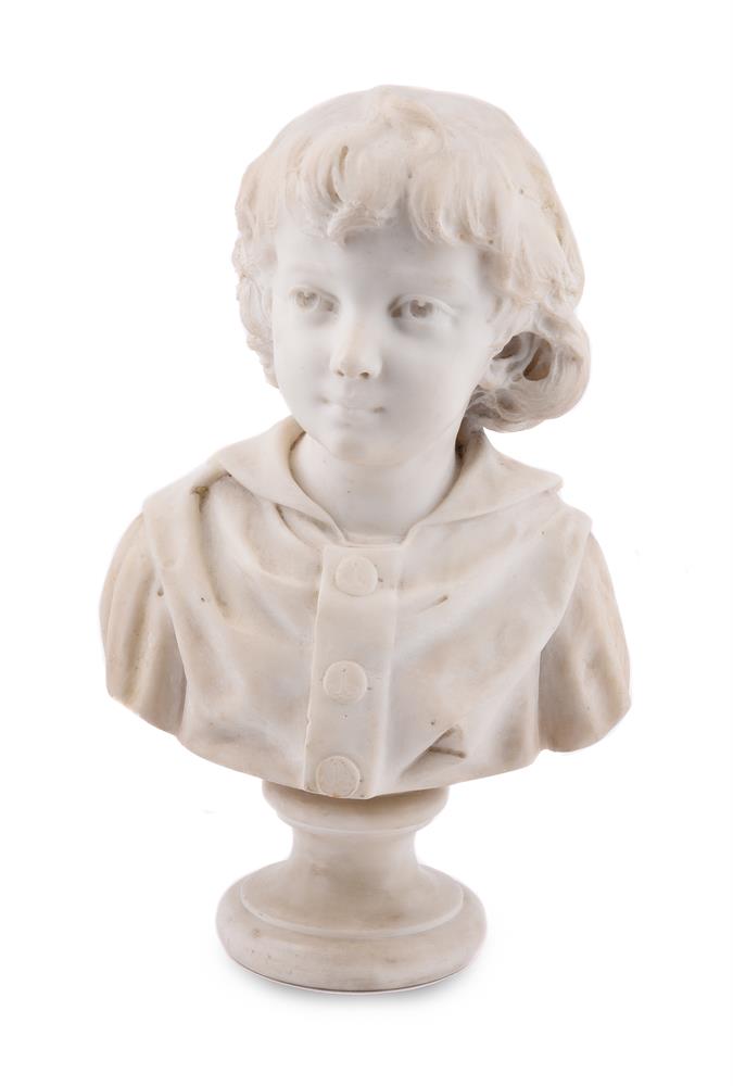 RIZZARDO GALLI (ITALIAN 1836-1914), A MARBLE BUST OF A BOY