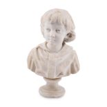 RIZZARDO GALLI (ITALIAN 1836-1914), A MARBLE BUST OF A BOY