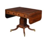Y A GEORGE IV ROSEWOOD AND BRASS INLAID SOFA TABLE