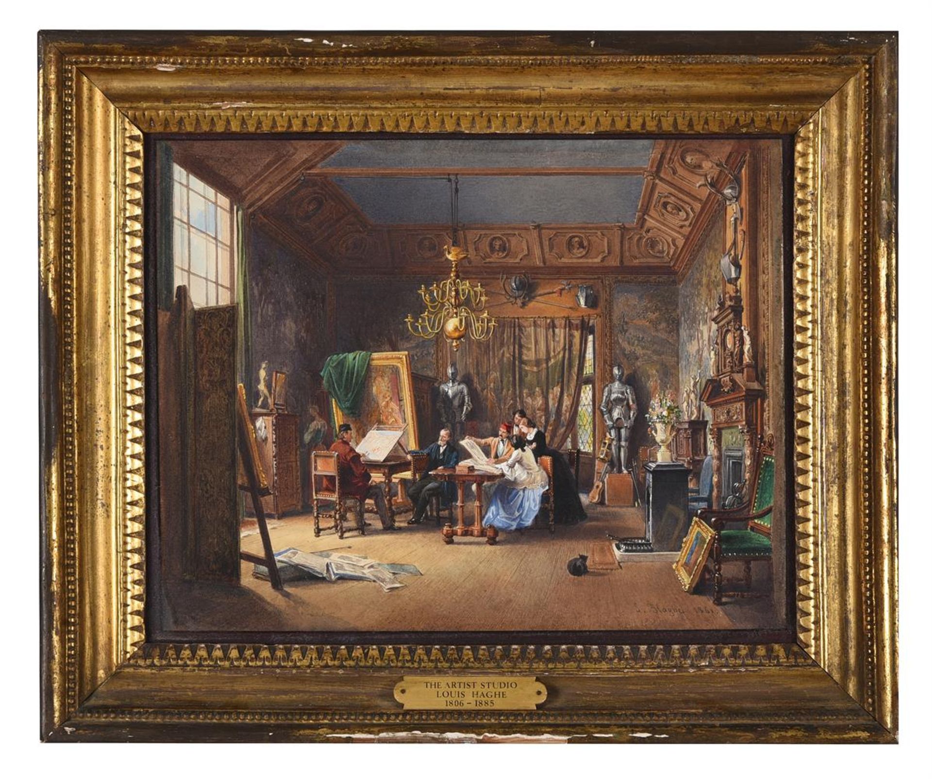 LOUIS HAGHE (BELGIAN 1806-1885), THE ARTIST STUDIO - Image 2 of 3