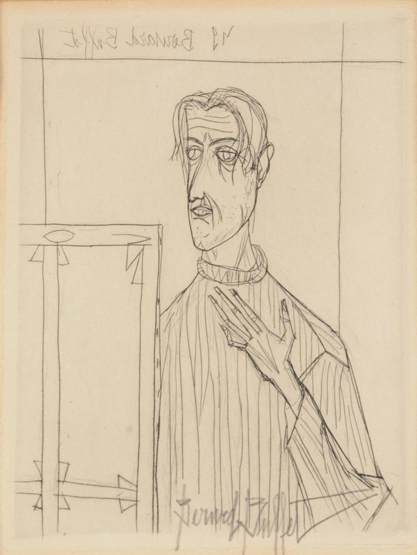 λ BERNARD BUFFET (FRENCH 1928-1999), A SELF-PORTRAIT