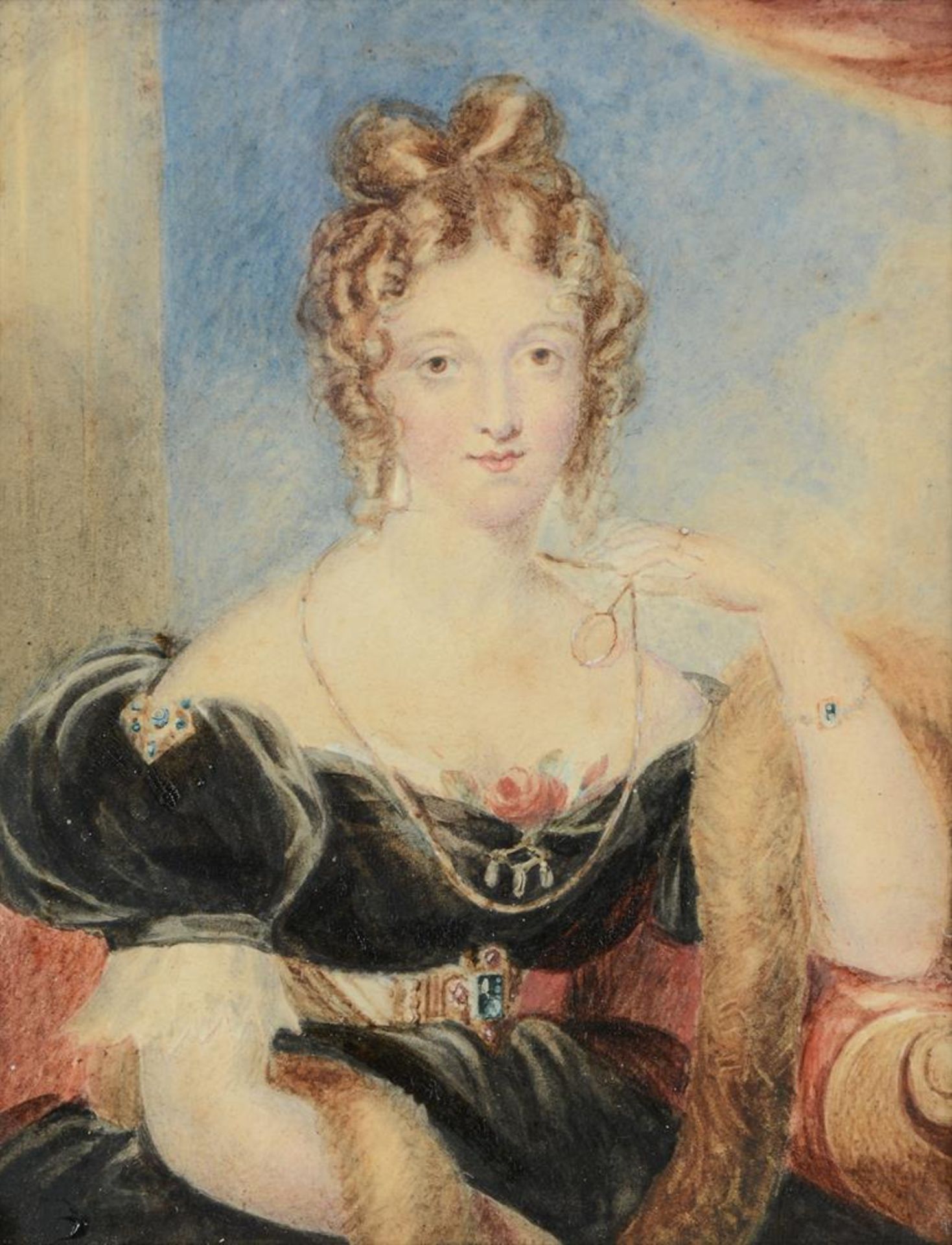 Y ENGLISH SCHOOL, CIRCA 1840, HALF LENGTH PORTRAIT OF A LADY - Image 3 of 11