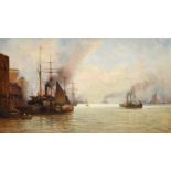 THOMAS HALE SAUNDERS (BRITISH FL. 1880), AT LONDON BRIDGE WHARF