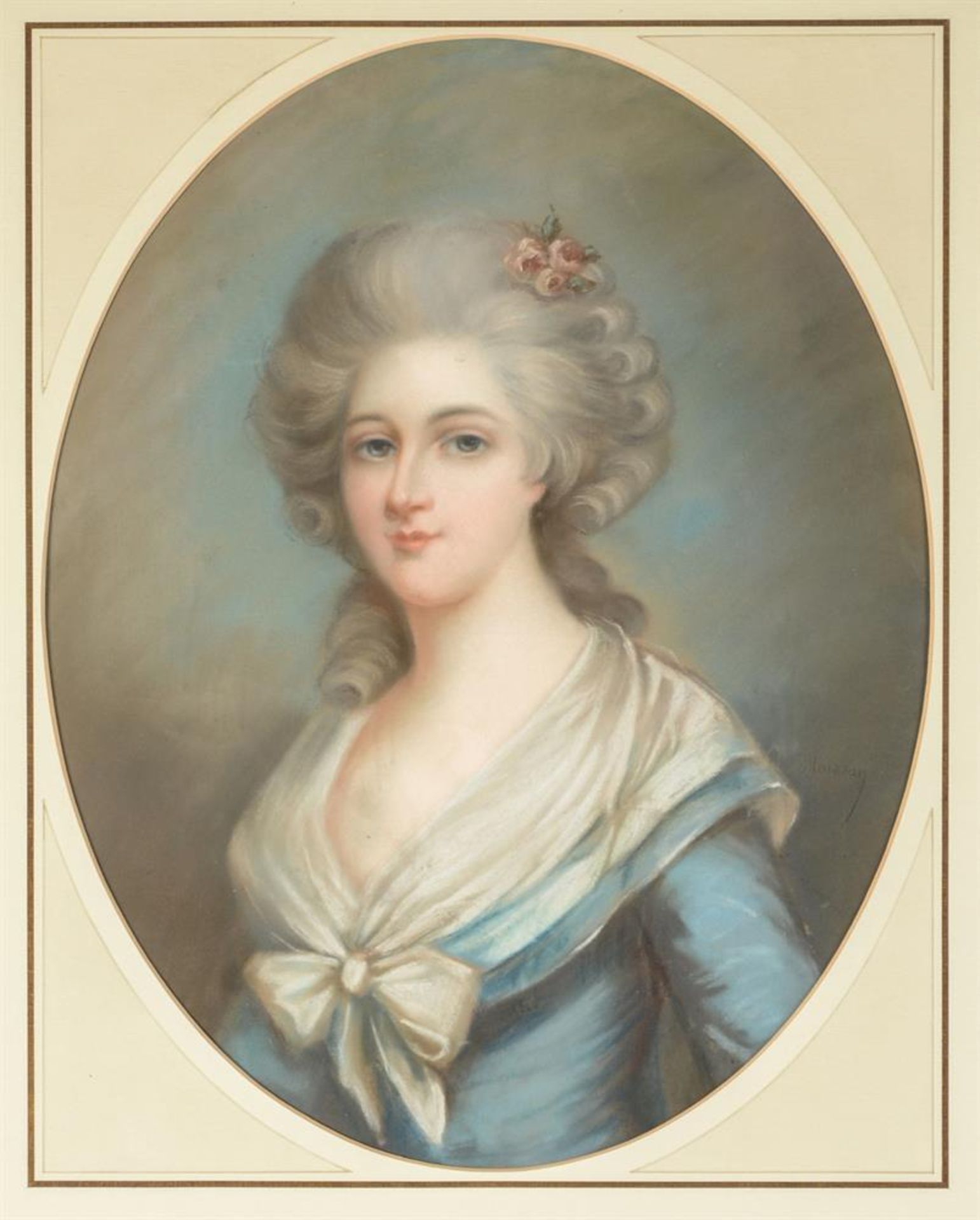 FRENCH SCHOOL (18TH CENTURY), PORTRAIT OF A LADY IN A BLUE DRESS