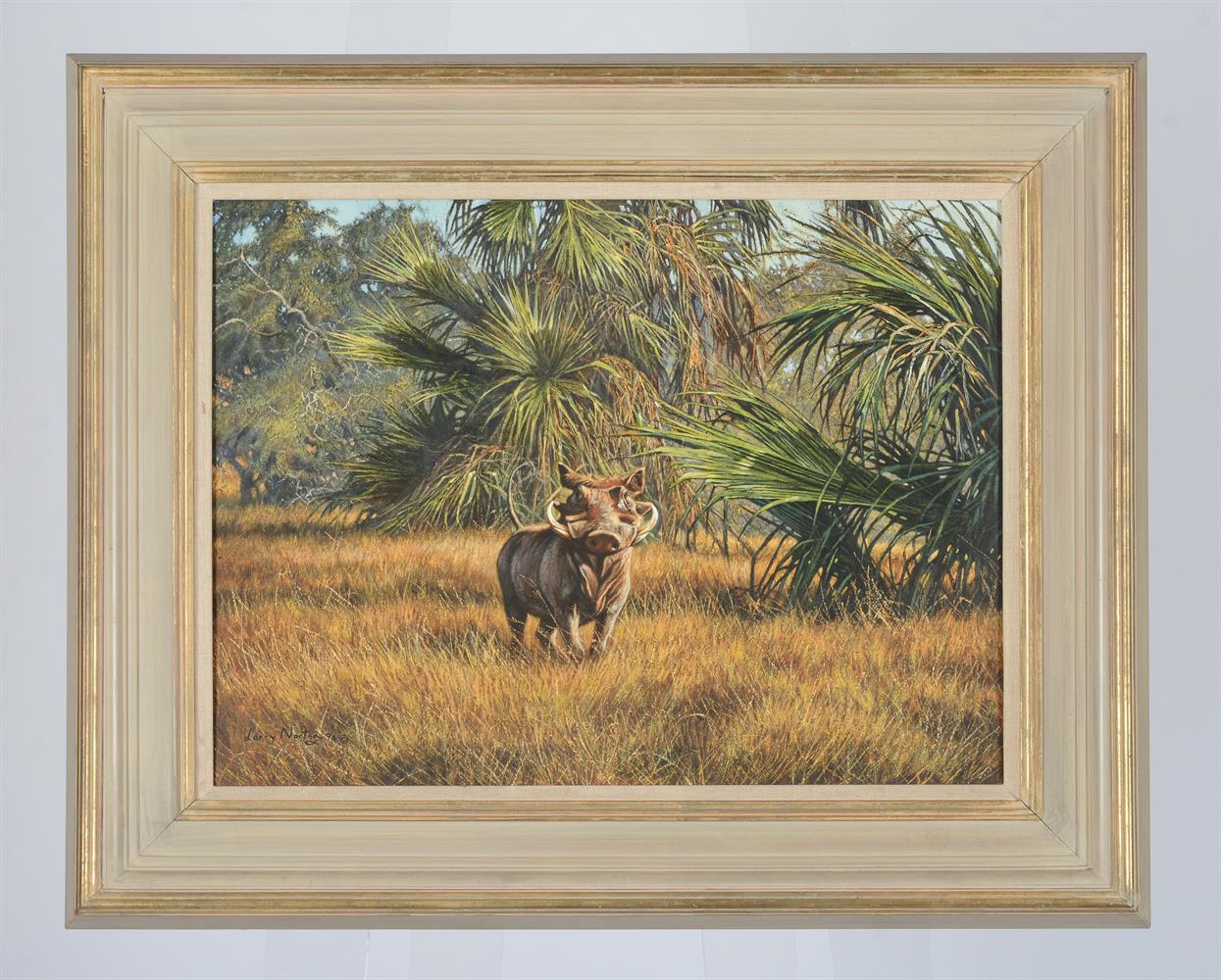 LARRY NORTON (ZIMBABWEAN B. 1963), POSING PIG IN PALMS (WARTHOG) - Image 2 of 3