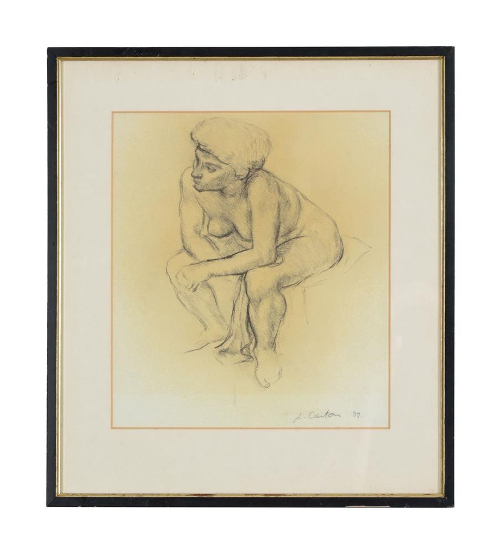 L. CANTON (BRITISH 20TH CENTURY), STUDY OF A SEATED NUDE - Bild 5 aus 8