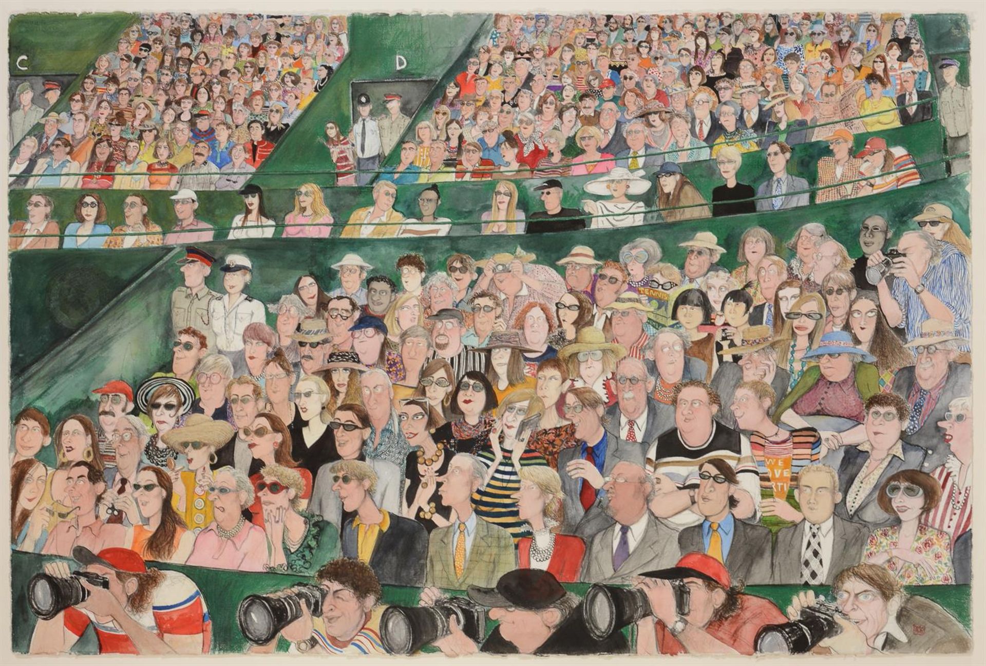 λ SUE MACARTNEY SNAPE (TANZANIAN B. 1957), SPECTATORS, WIMBLEDON, 1999