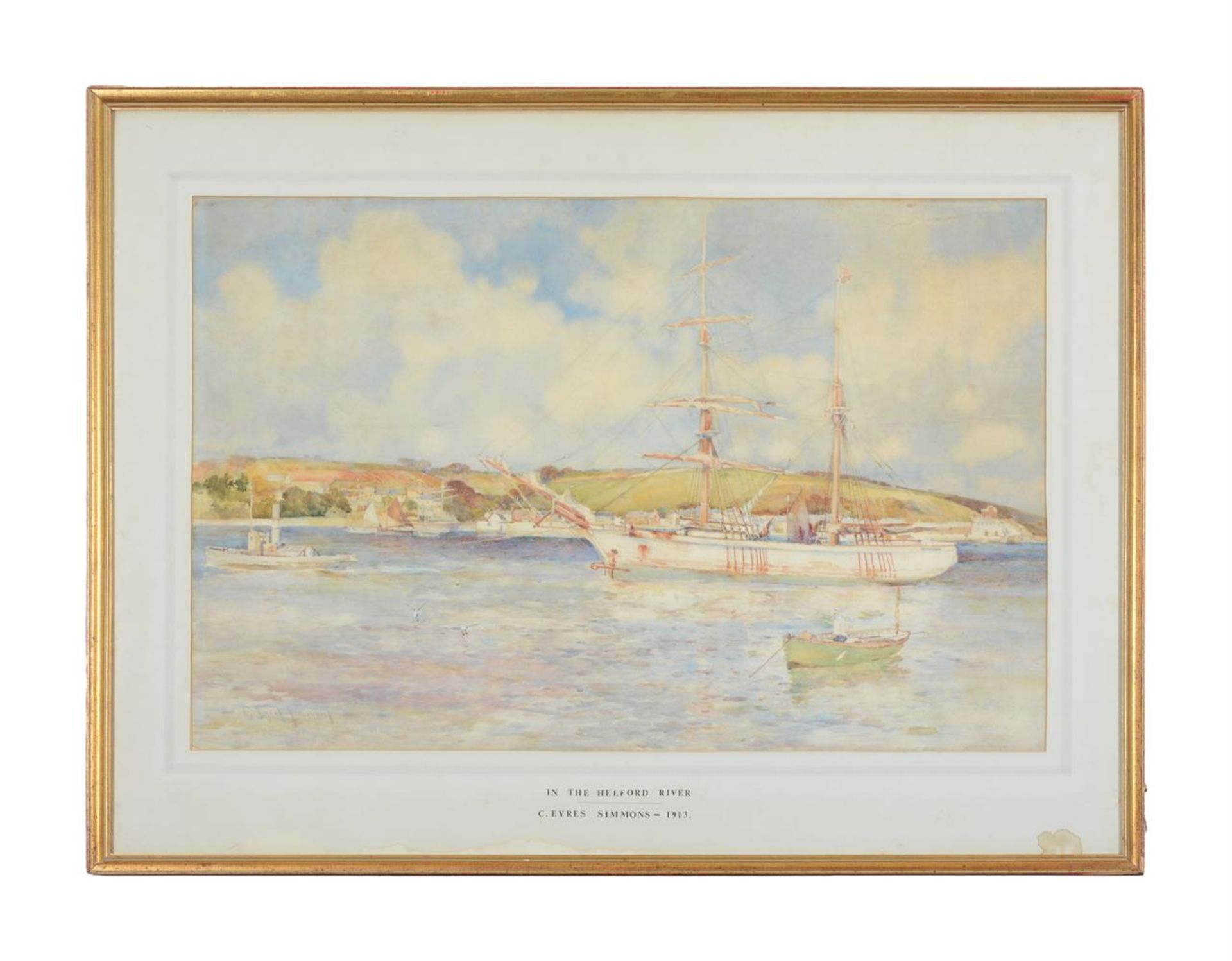 λ CHARLES EYRES SIMMONS (BRITISH 1872-1955), IN THE HELFORD RIVER, CORNWALL - Image 2 of 3