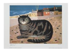 λ MARY FEDDEN (BRITISH 1915-2012), CAT ON A CORNISH BEACH