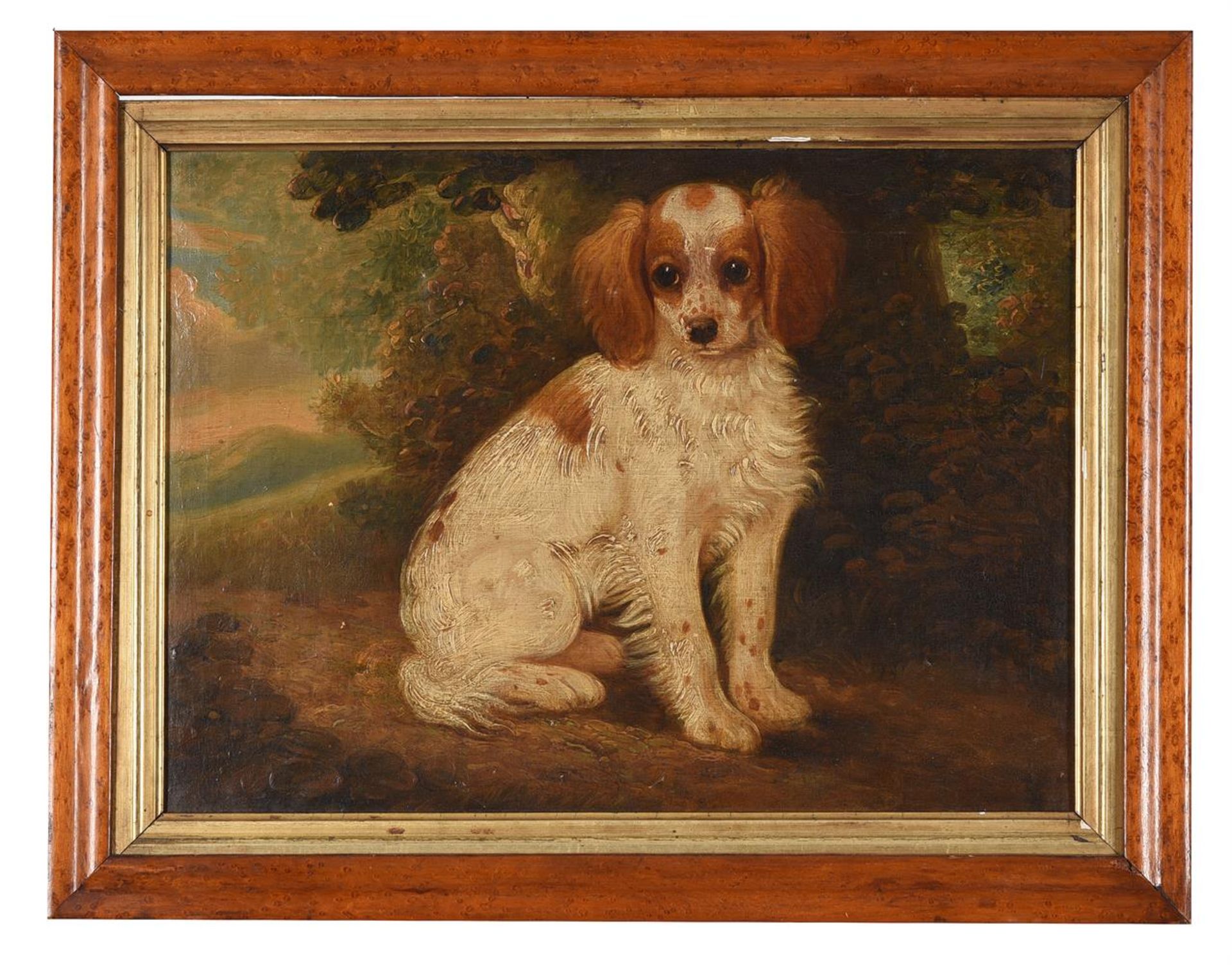 FOLLOWER OF HENRY BERNARD CHALON, SPANIEL, SEATED IN A WOODED LANDSCAPE - Image 2 of 3