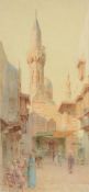 WALTER FREDERICK ROOFE TYNDALE (BRITISH 1855-1943), A BUSTLING STREET IN CAIRO WITH A MINARET