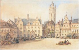 WILLIAM WYLD (GERMAN 1806-1889), THE MARKET SQUARE AT DARMSTADT, GERMANY