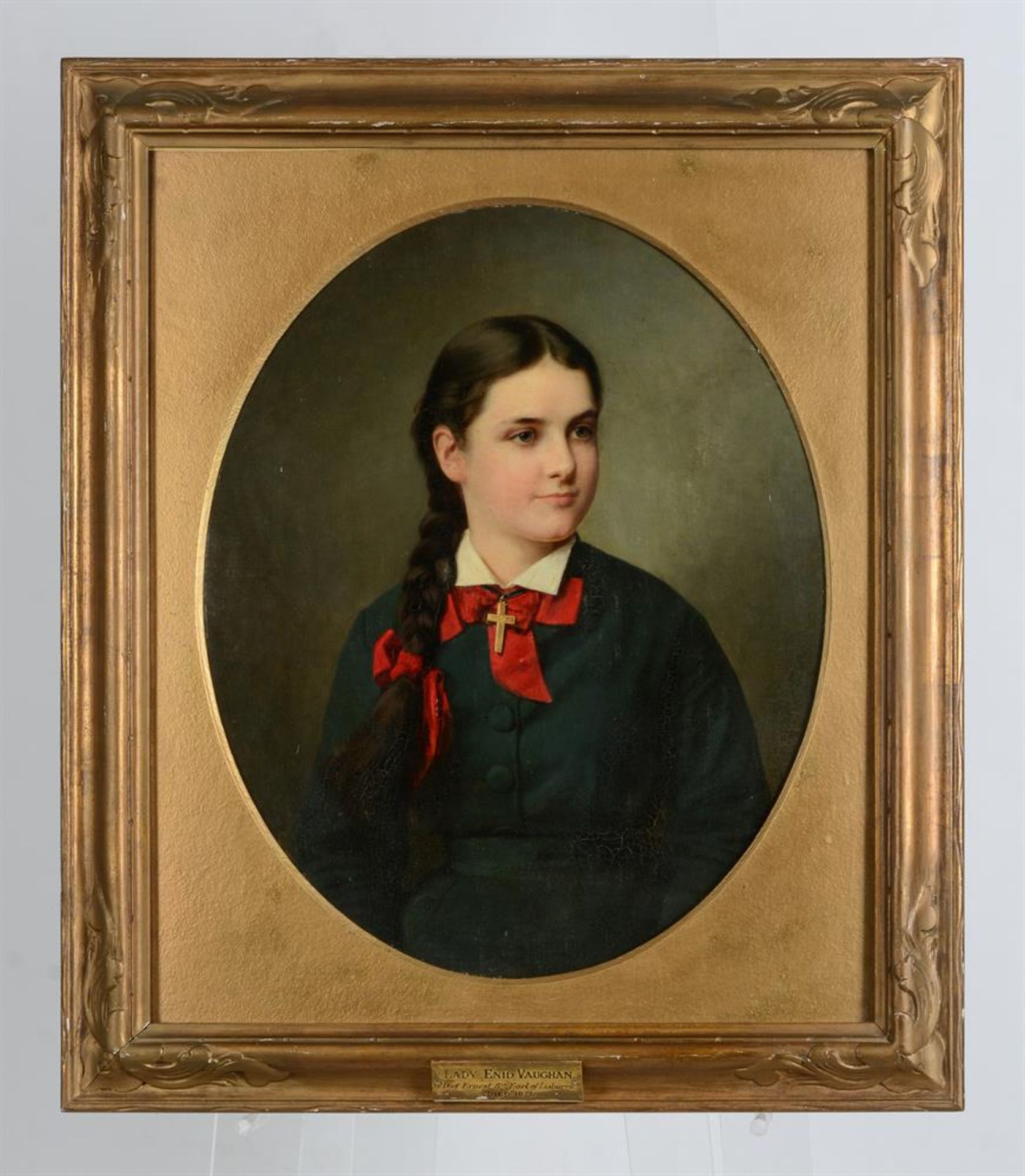 BRITISH SCHOOL (19TH CENTURY), PORTRAIT OF LADY ENID VAUGHAN, DAUGHTER OF THE 5TH EARL OF LISBURNE - Image 2 of 2