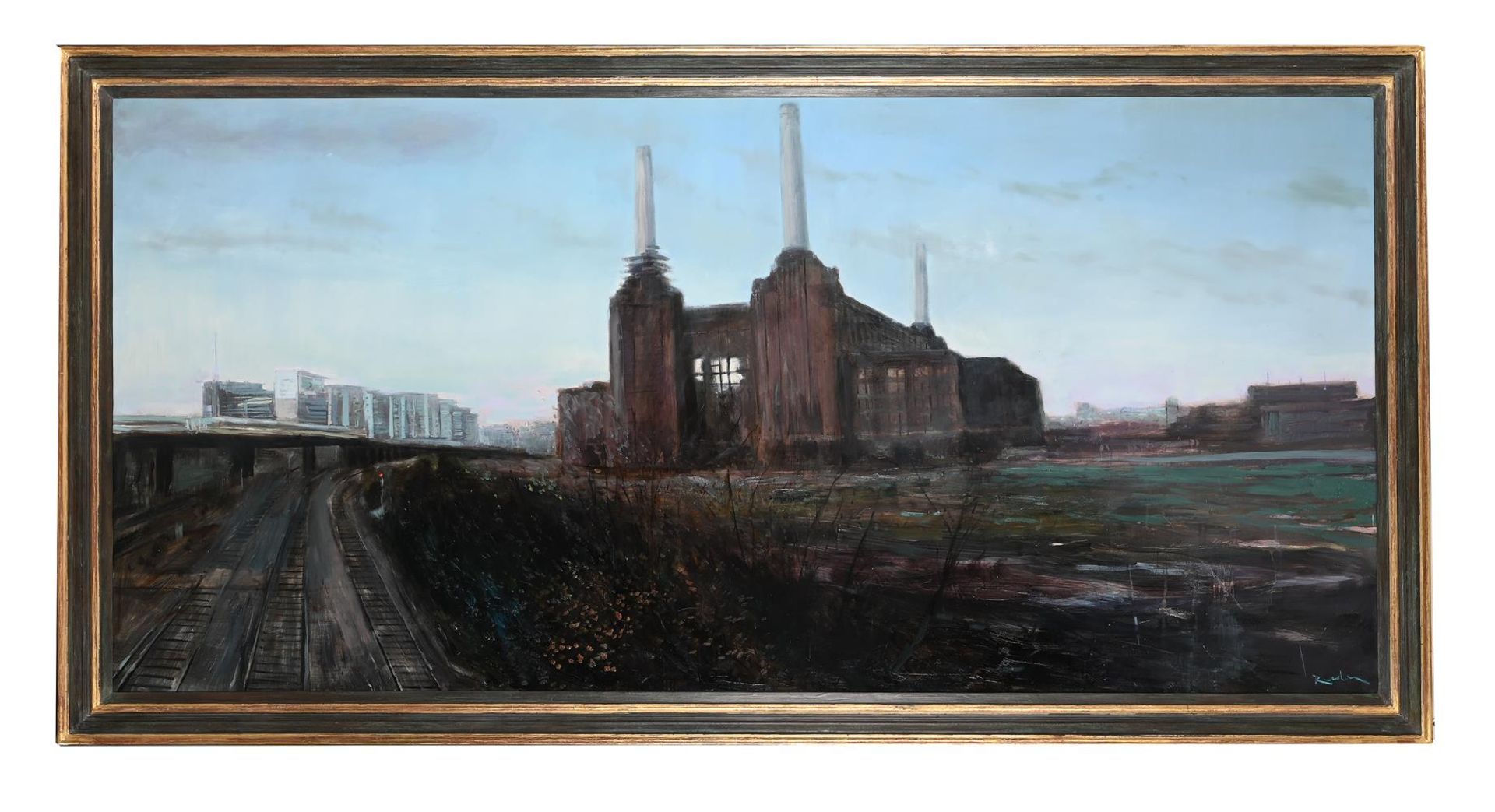 λ REUBEN COLLEY (BRITISH B. 1976), VIEW OF THE THAMES WITH BATTERSEA POWER STATION - Image 2 of 3