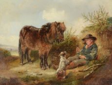 CIRCLE OF GEORGE WILLIAM HORLOR (BRITISH 1823-c.1898), BOY WITH PONY AND TERRIER