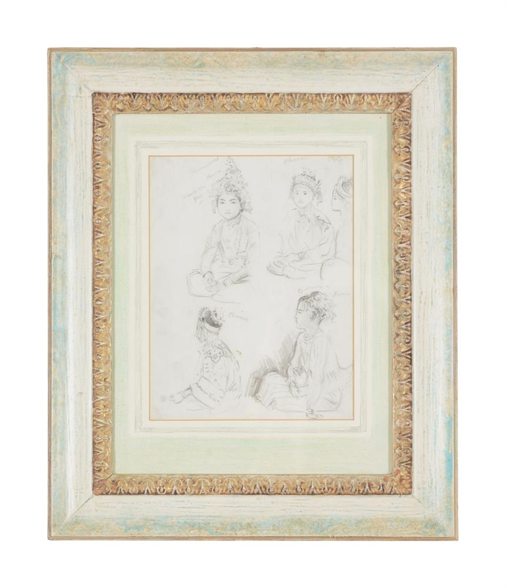 λ ATTRIBUTED NORMAN HEPPLE (BRITISH 1908-1994), STUDY OF FOUR SEATED FIGURES, BURMESE & CHINESE - Bild 2 aus 3