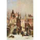 AFTER CHARLES LEICKERT, A DUTCH STREET IN WINTER